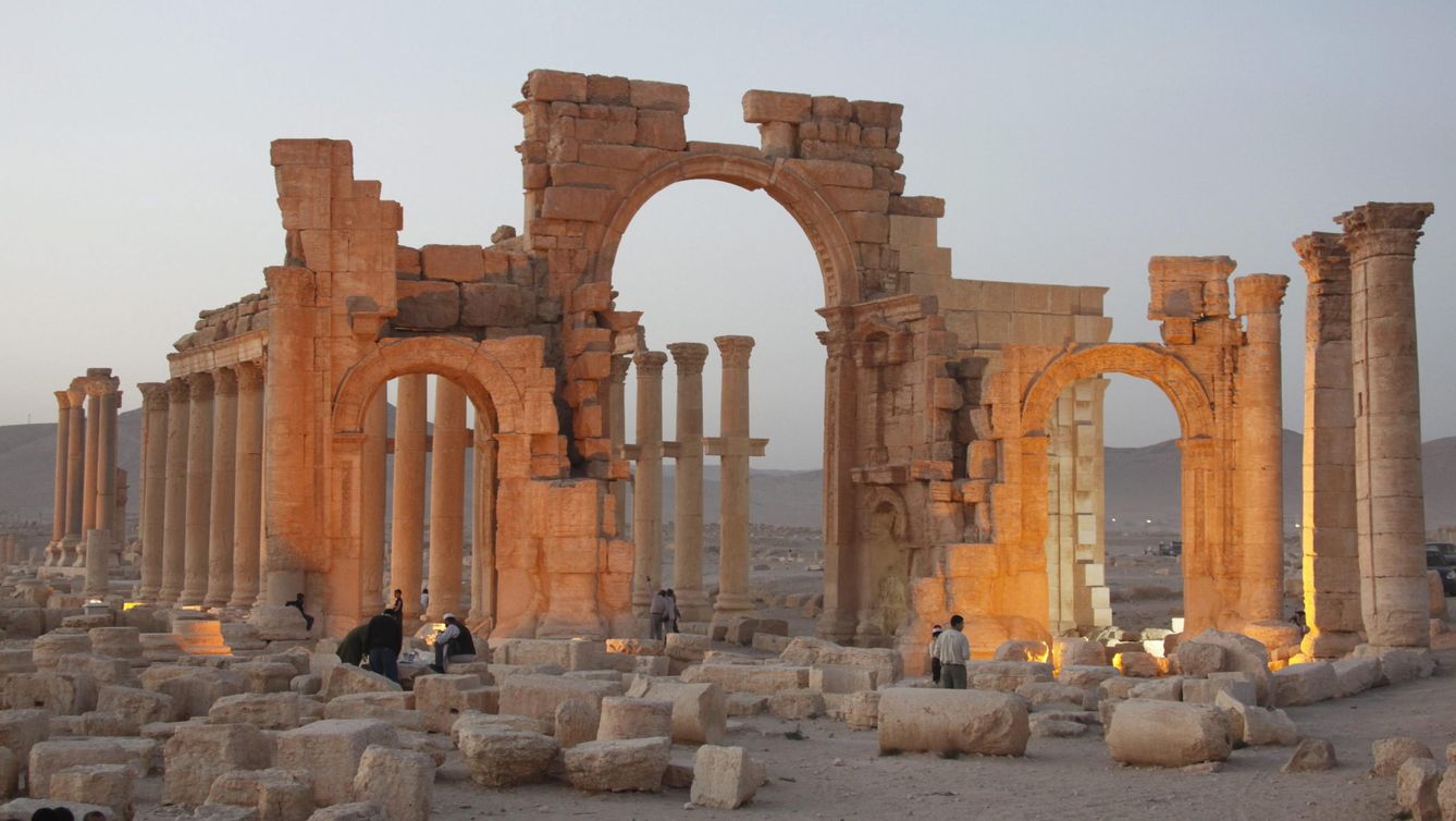 Restos arqueológicos de la ciudad de Palmira antes de ser destruidos. (EFE)