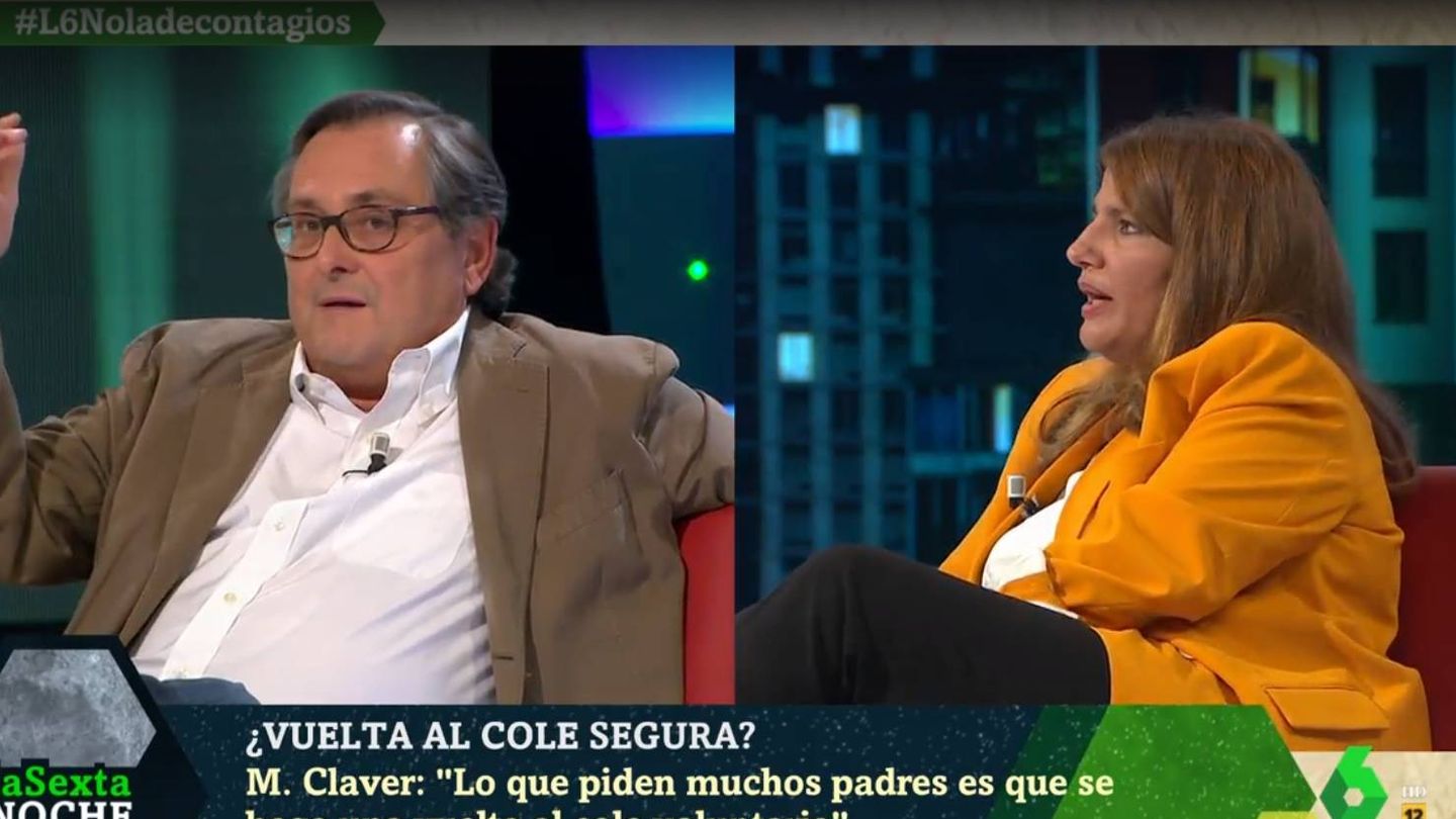 Marhuenda y Claver discutiendo en 'La Sexta noche'. (Atresmedia).
