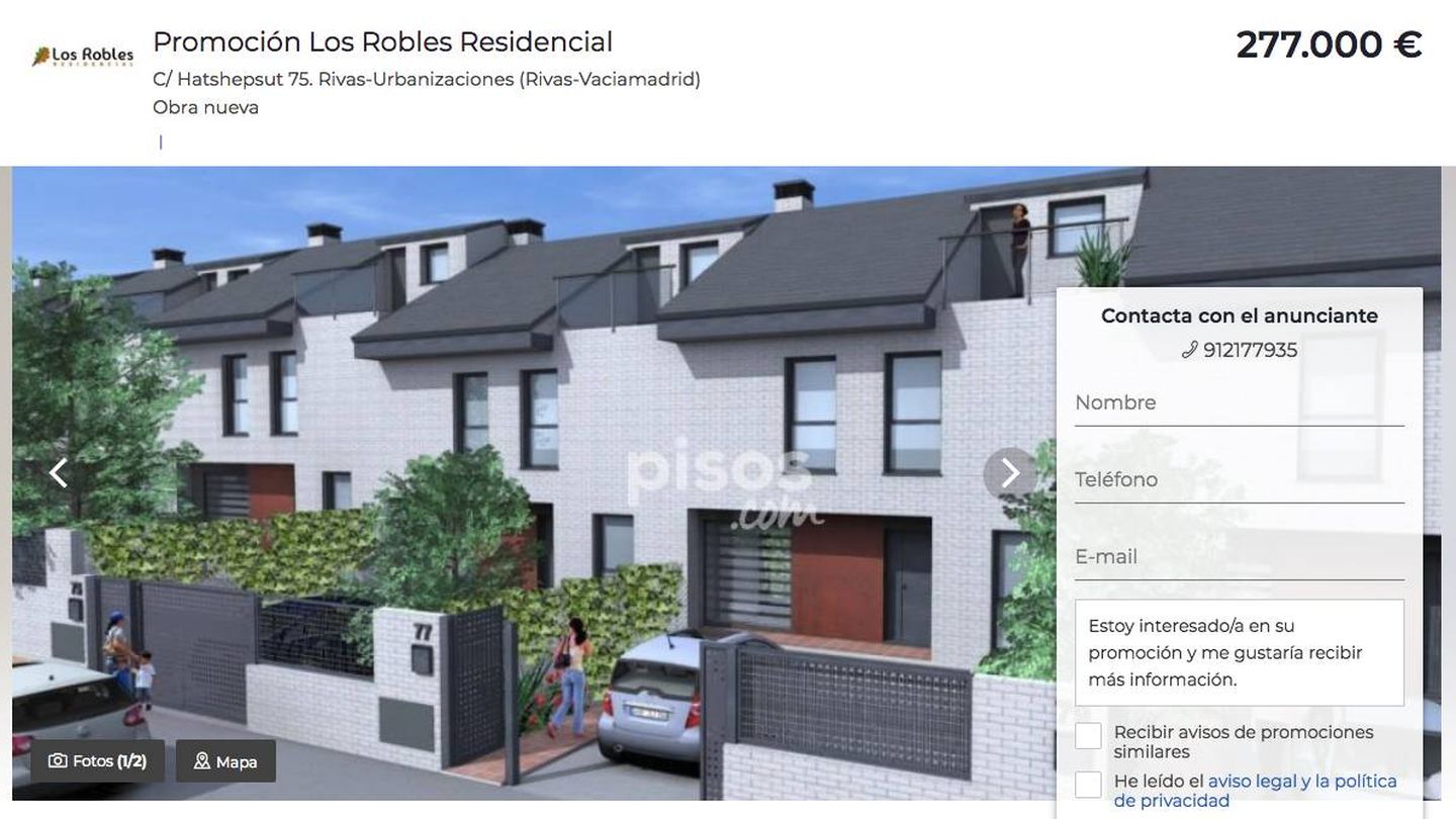 Anuncio de venta de pisos en Los Robles en abril de 2018. (Pisos.com)