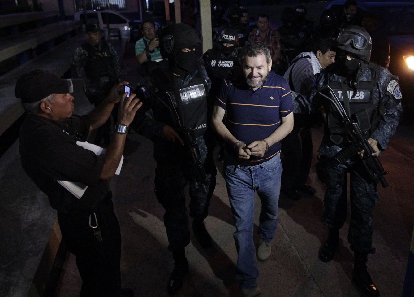 La Policía hondureña detiene al líder del Cartel de los Valles, Luis Alonso Valle Valle. (Reuters)