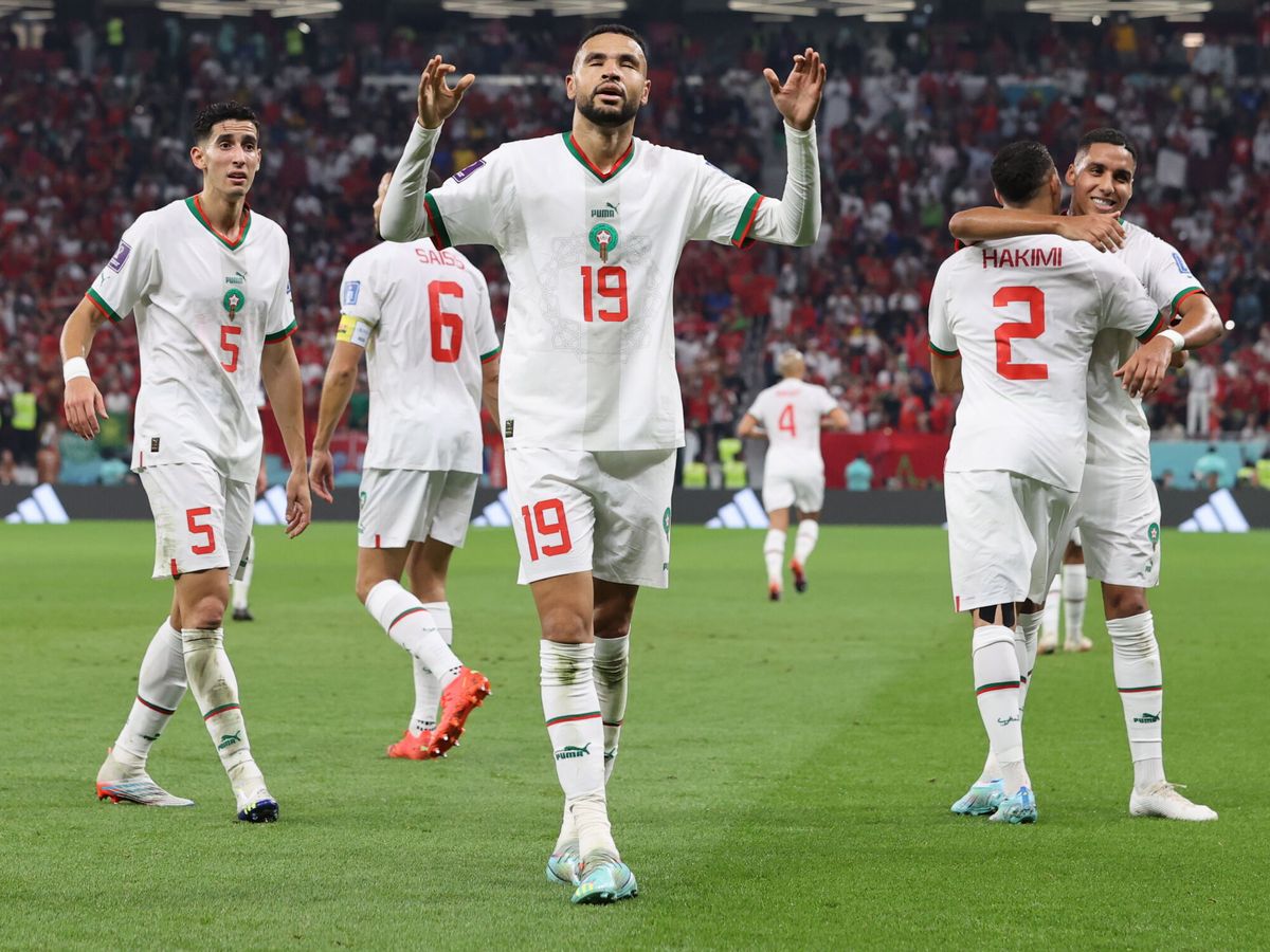 Foto: Marruecos celebra un gol en el Mundial. (EFE/EPA/Mohamed Messara)