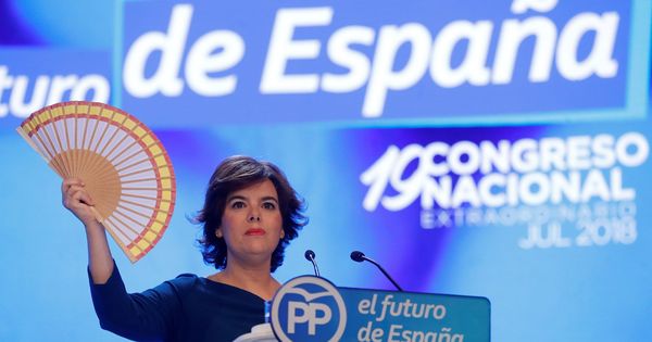 Foto: Soraya Sáenz de Santamaría, durante su intervención en el XIX Congreso del PP. (EFE)