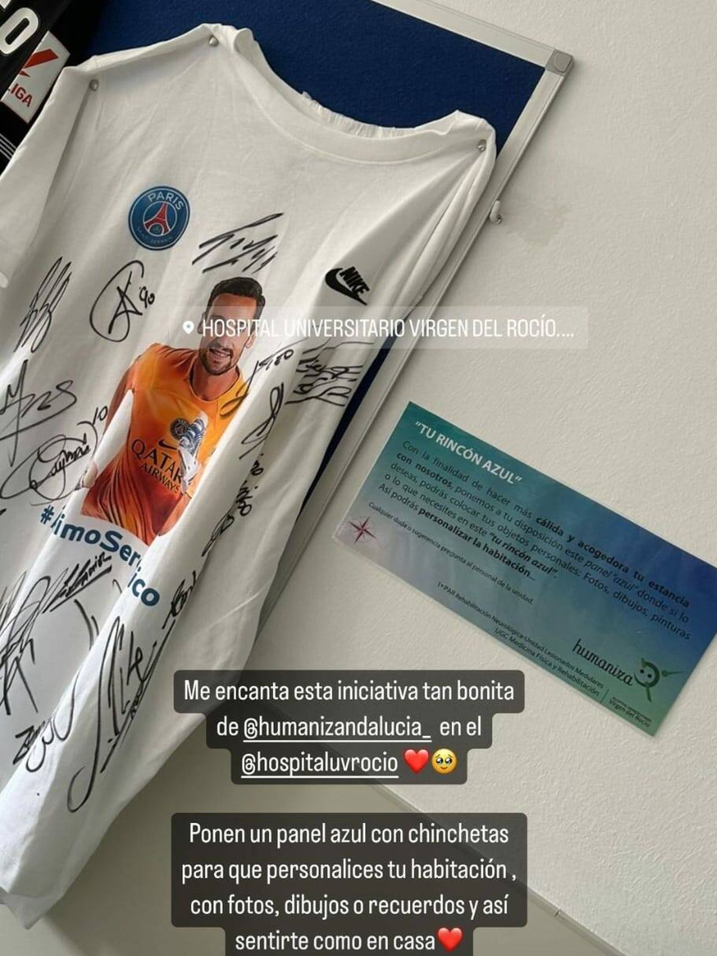 El detalle de los jugadores del PSG con el que han personalizado la habitación. (Instagram/@albasilvat)