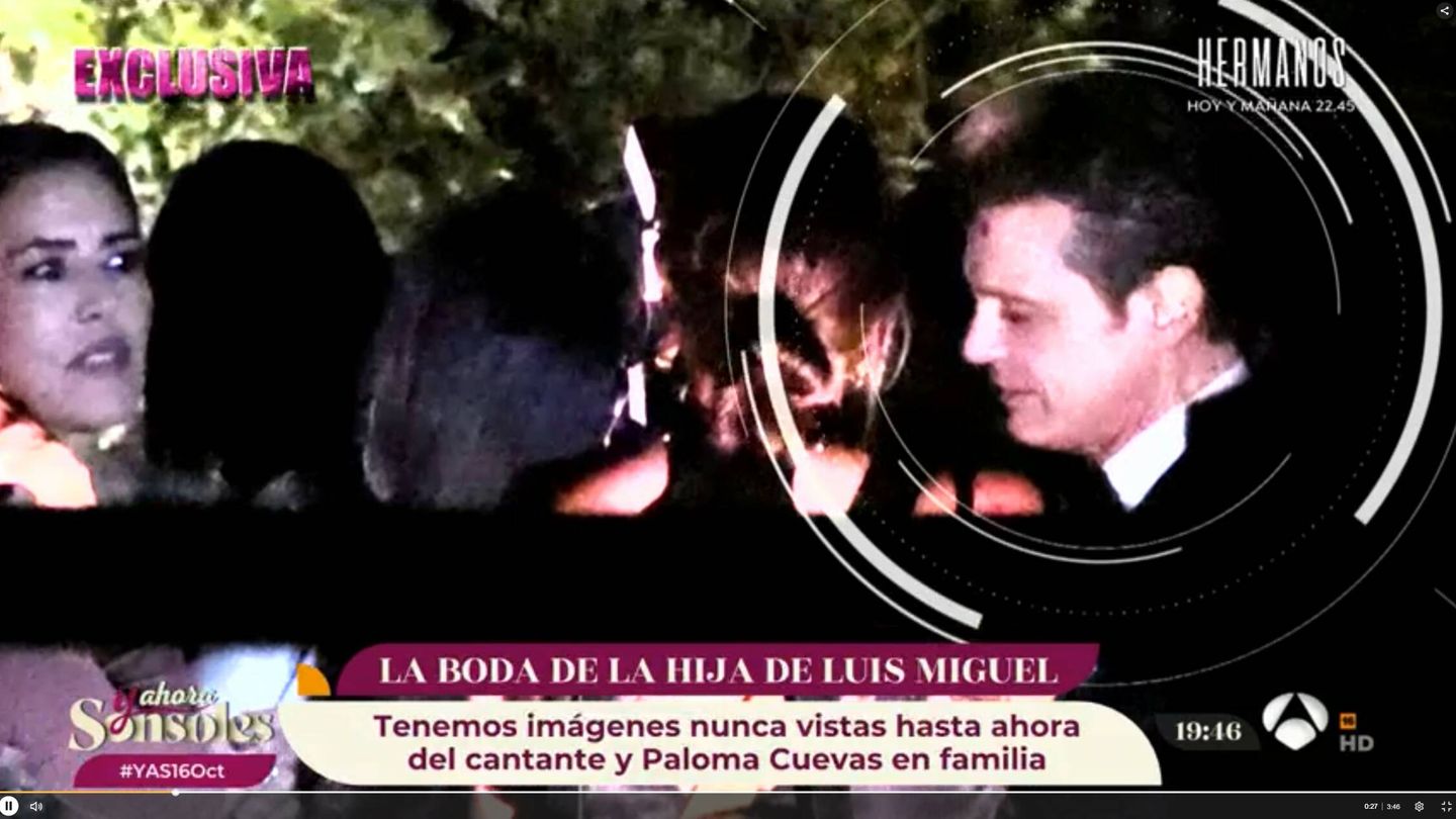 Imágenes exclusivas de 'Y ahora Sonsoles' con Luis Miguel y Paloma Cuevas en la boda de Michelle Salas. 