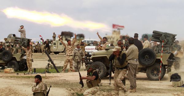 Foto: Milicianos chiíes durante combates contra el Estado Islámico en la gobernación de Saladino, Irak