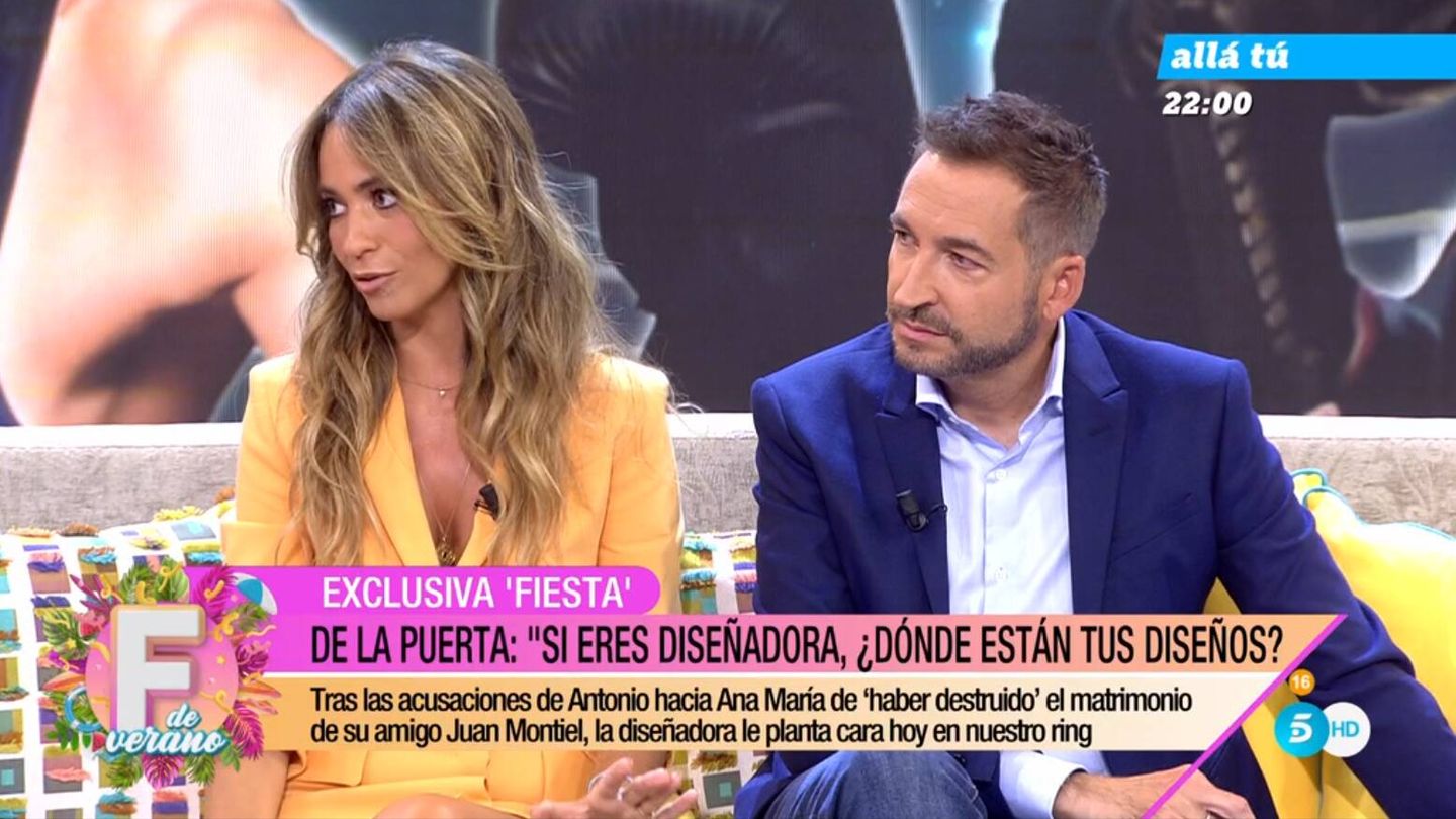 Los presentadores de 'Fiesta', María Verdoy y Frank Blanco. (Mediaset)