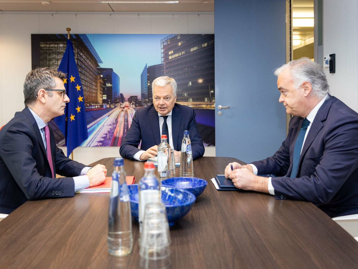 Foto: Reynders reúne a Bolaños y Pons en busca de un acuerdo del CGPJ. (Comisión Europea) 