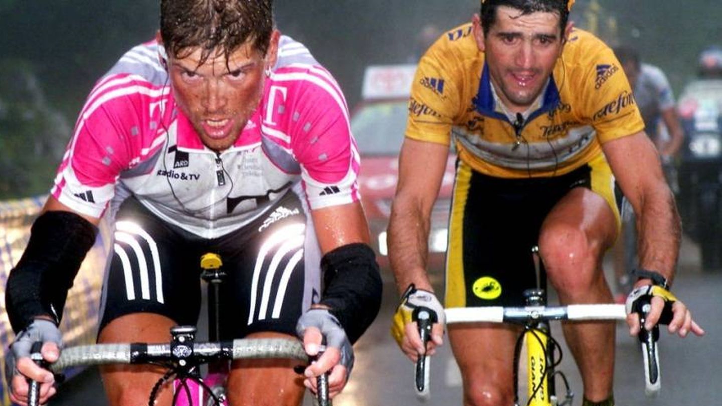 Ulrich y Olano, en La Vuelta de 1999. (Reuters)