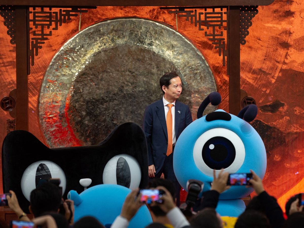 Foto: Director ejecutivo de Alibaba, Daniel Zhang, en la OPV en Hong Kong