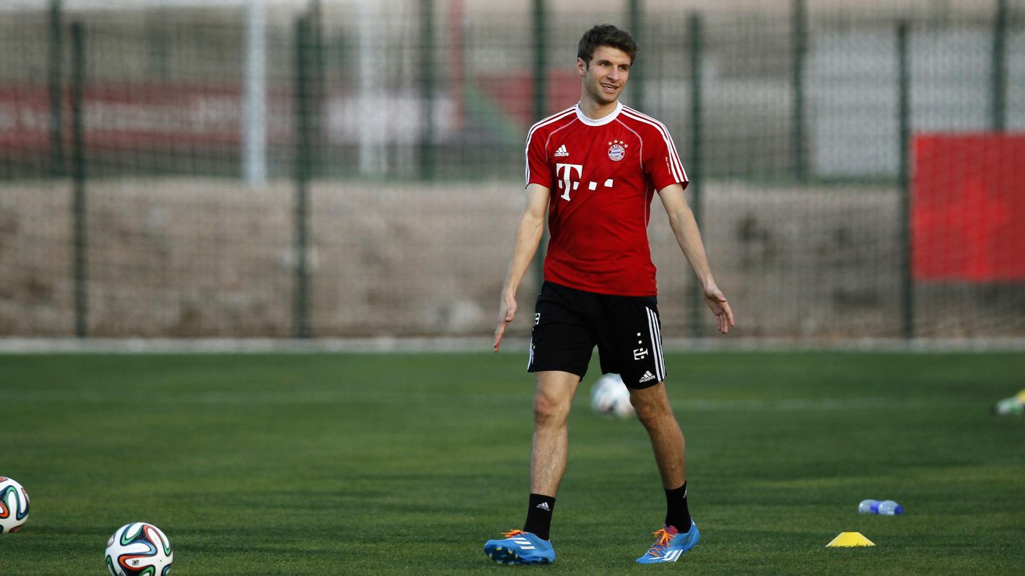 Thomas Muller, durante un entrenamiento del Bayern de Múnich.