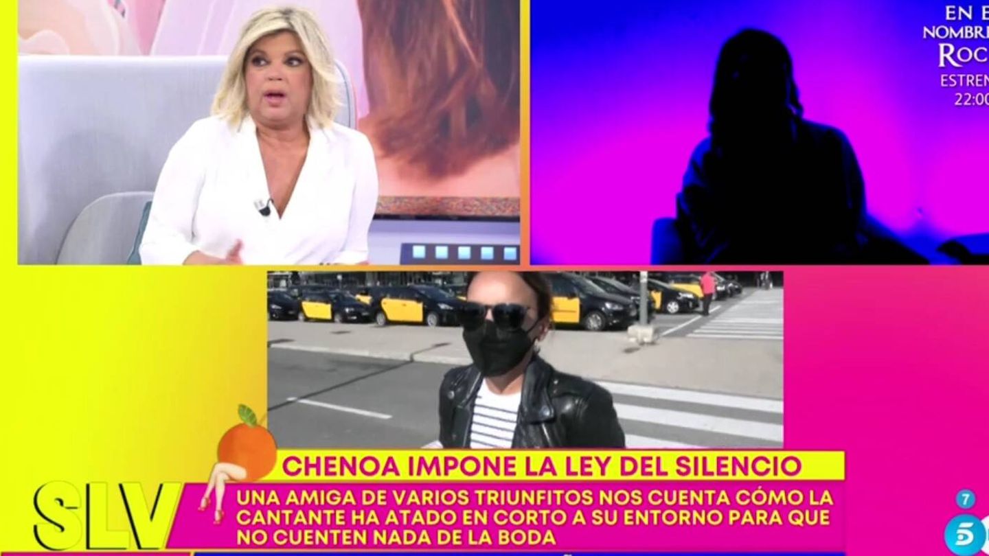 Teresa Campos hablando de Chenoa. (Telecinco).