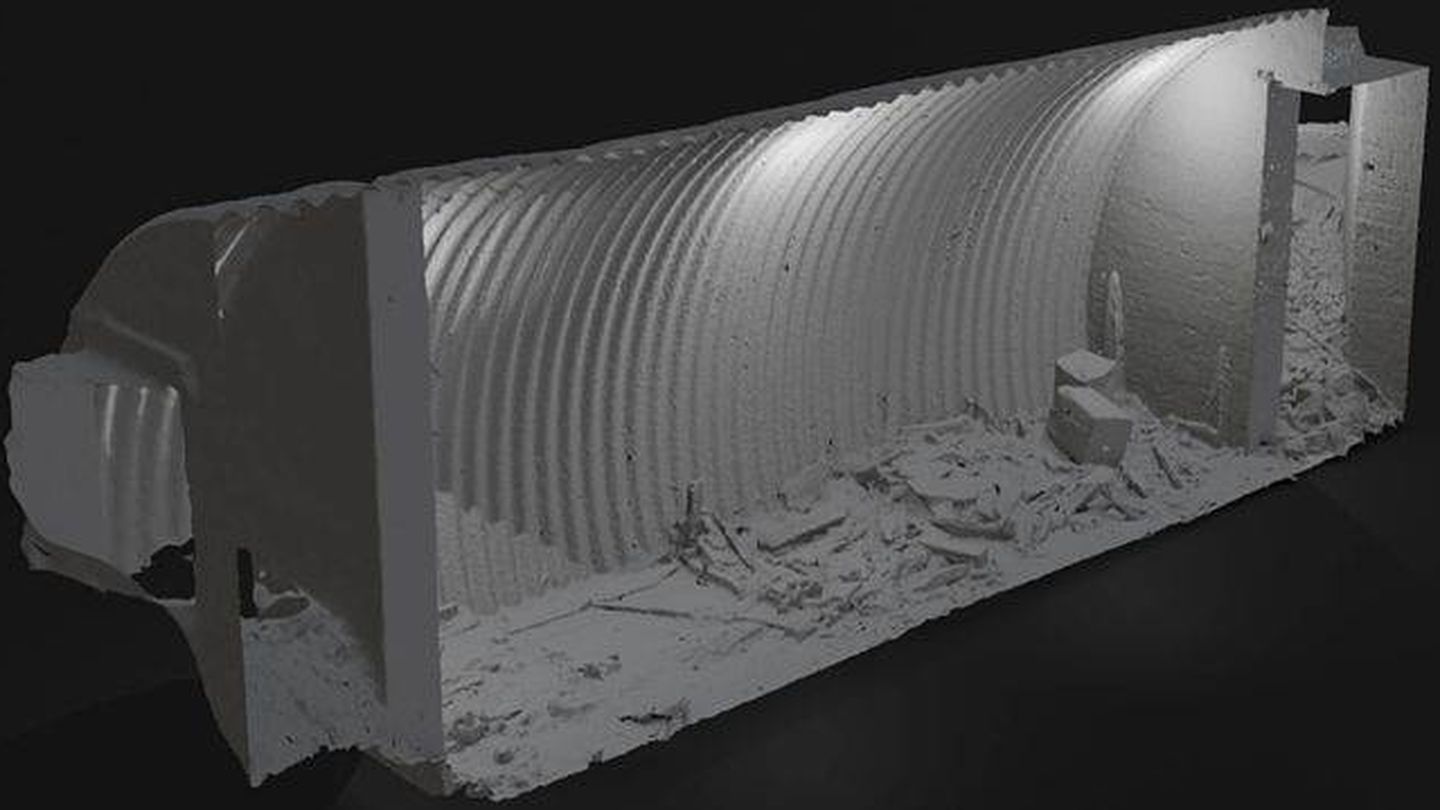 Una reconstrucción 3D del búnker. (FLS / AOC Archeology)