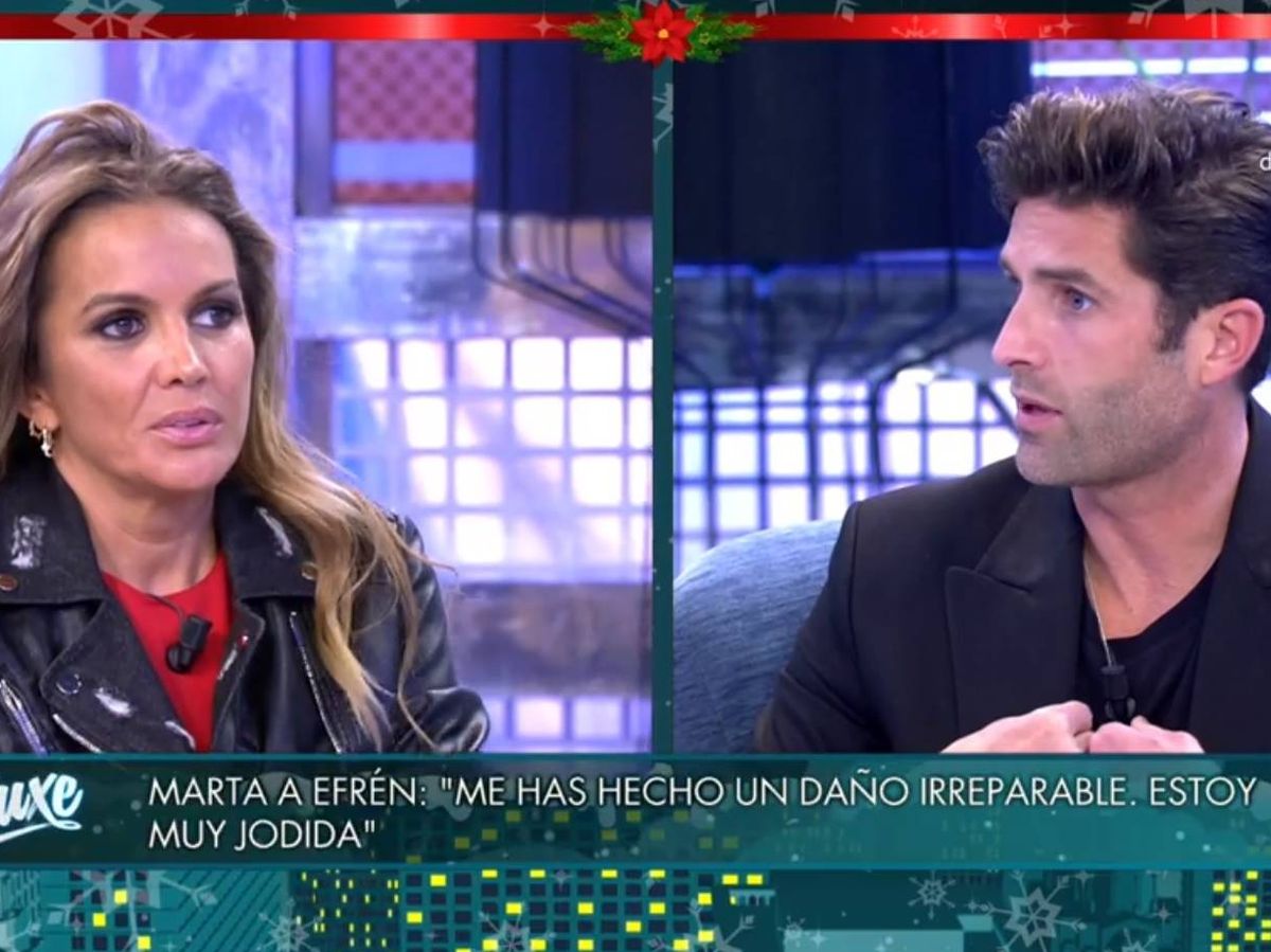 Foto: Marta López y Efrén, en 'Sábado Deluxe'. (Telecinco).