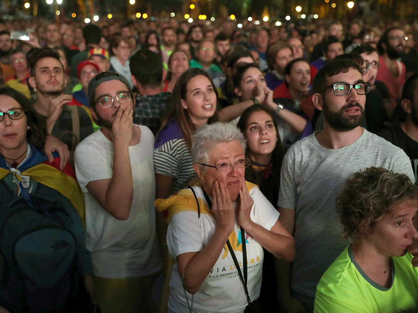 Decepción de los independentistas tras el discurso de Puigdemont del martes pasado. (EFE)