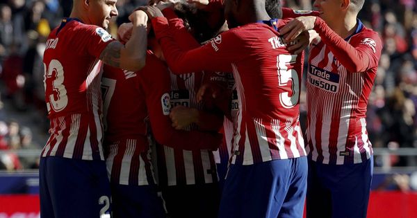 Foto: Jugadores del Atlético de Madrid celebran un gol. (EFE)