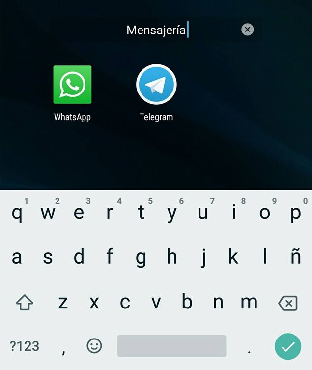 Ejemplo de creación de carpeta en un móvil Android.