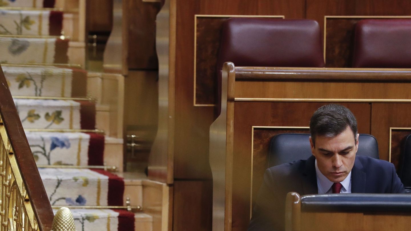 El presidente del Gobierno, Pedro Sánchez, en el Congreso. (EFE)