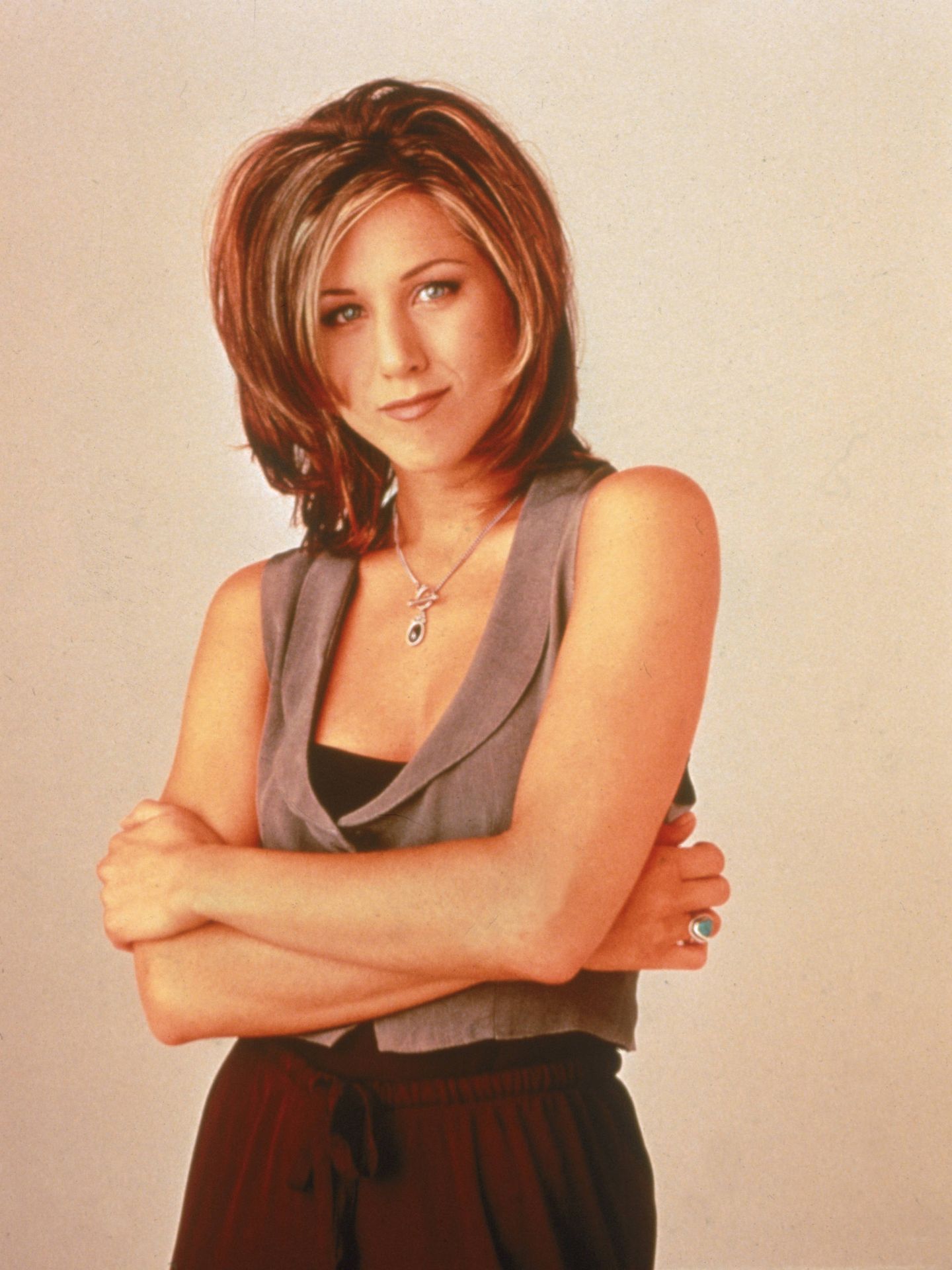 Jennifer Aniston en una sesión de fotos para 'Friends' en 1995. (Getty)