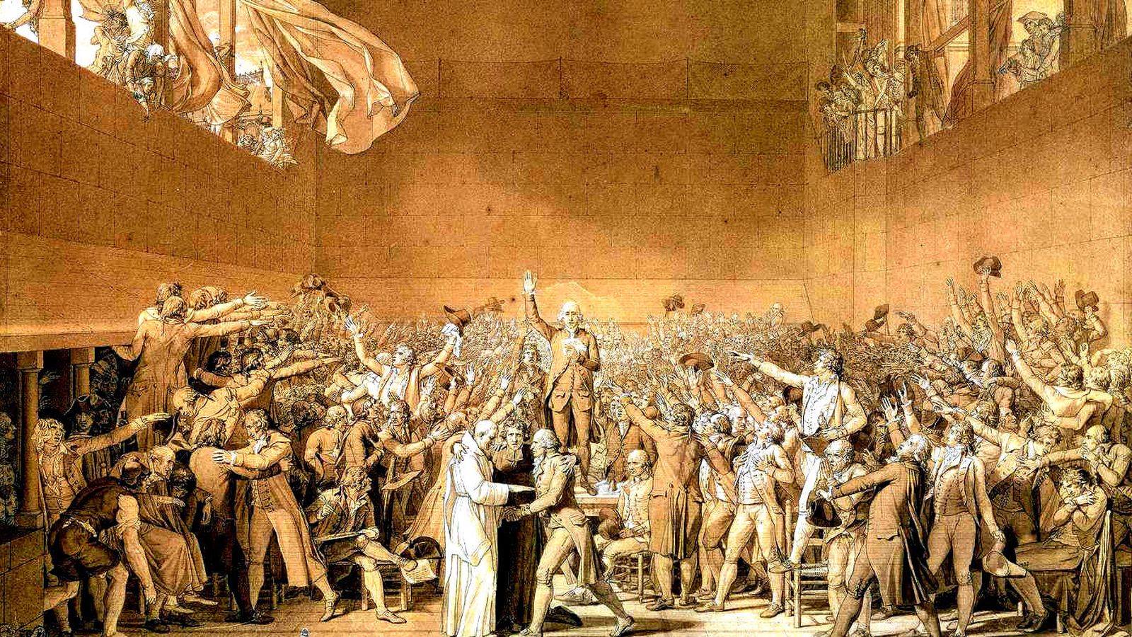 Foto: Imagen del "Juramento del juego de la pelota" de Jacques-Louis David.