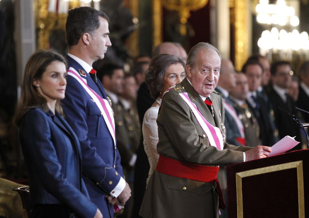 Foto: El Rey durante la Pascua militar ayer 