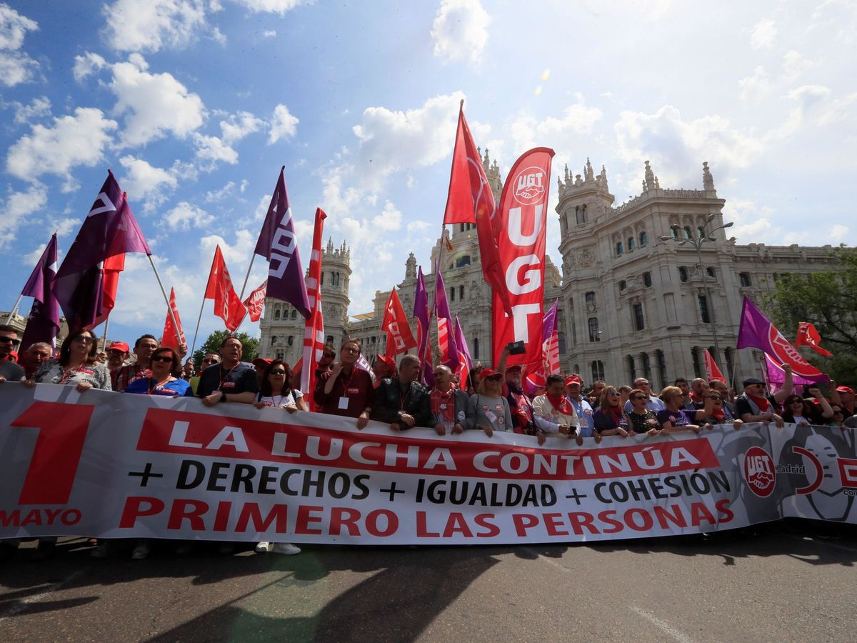 Foto: Manifestación del Primero de Mayo de 2019, en Madrid. (EFE)