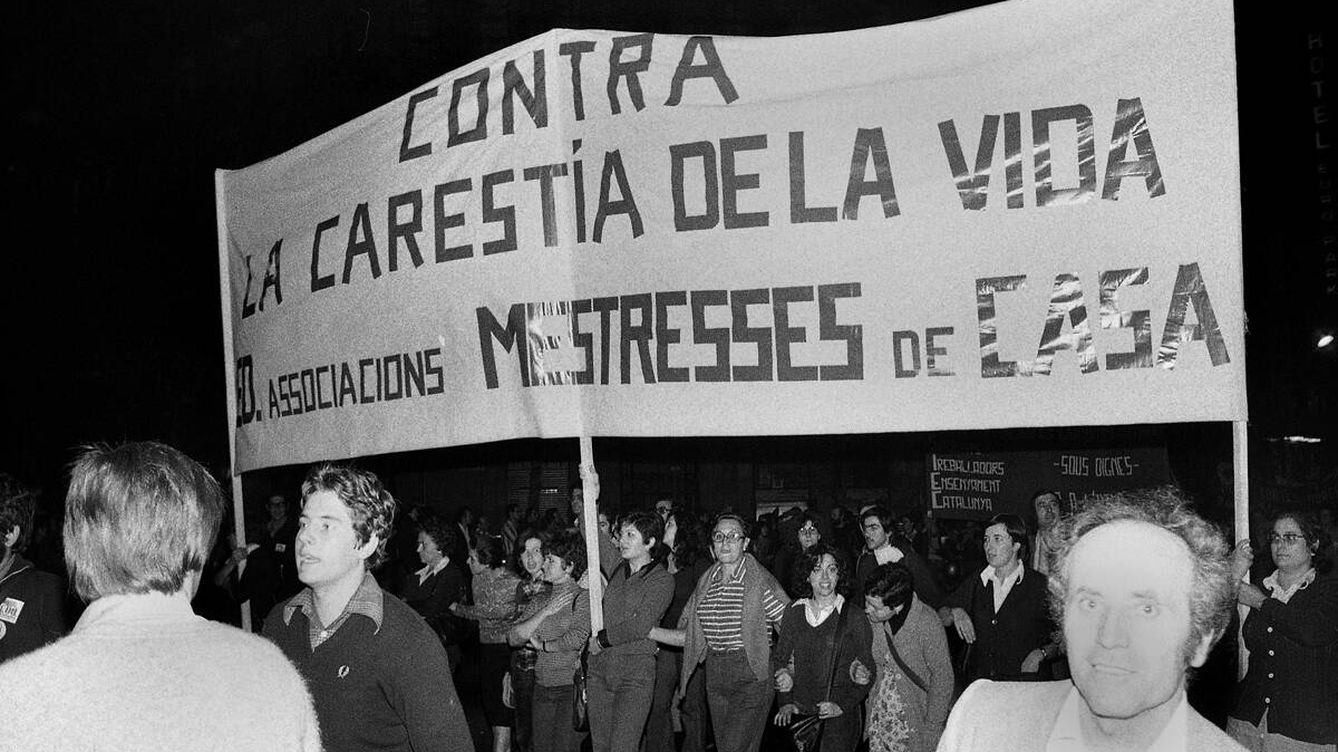 Foto: Manifestación contra la carestía de vida en Barcelona, 1977. (EFE)