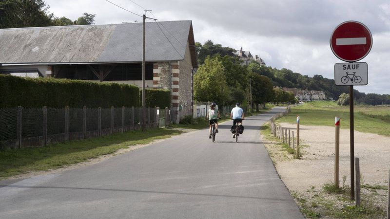 La bici se mimetiza con el paisaje en el Loira. (Marcos Pereda)