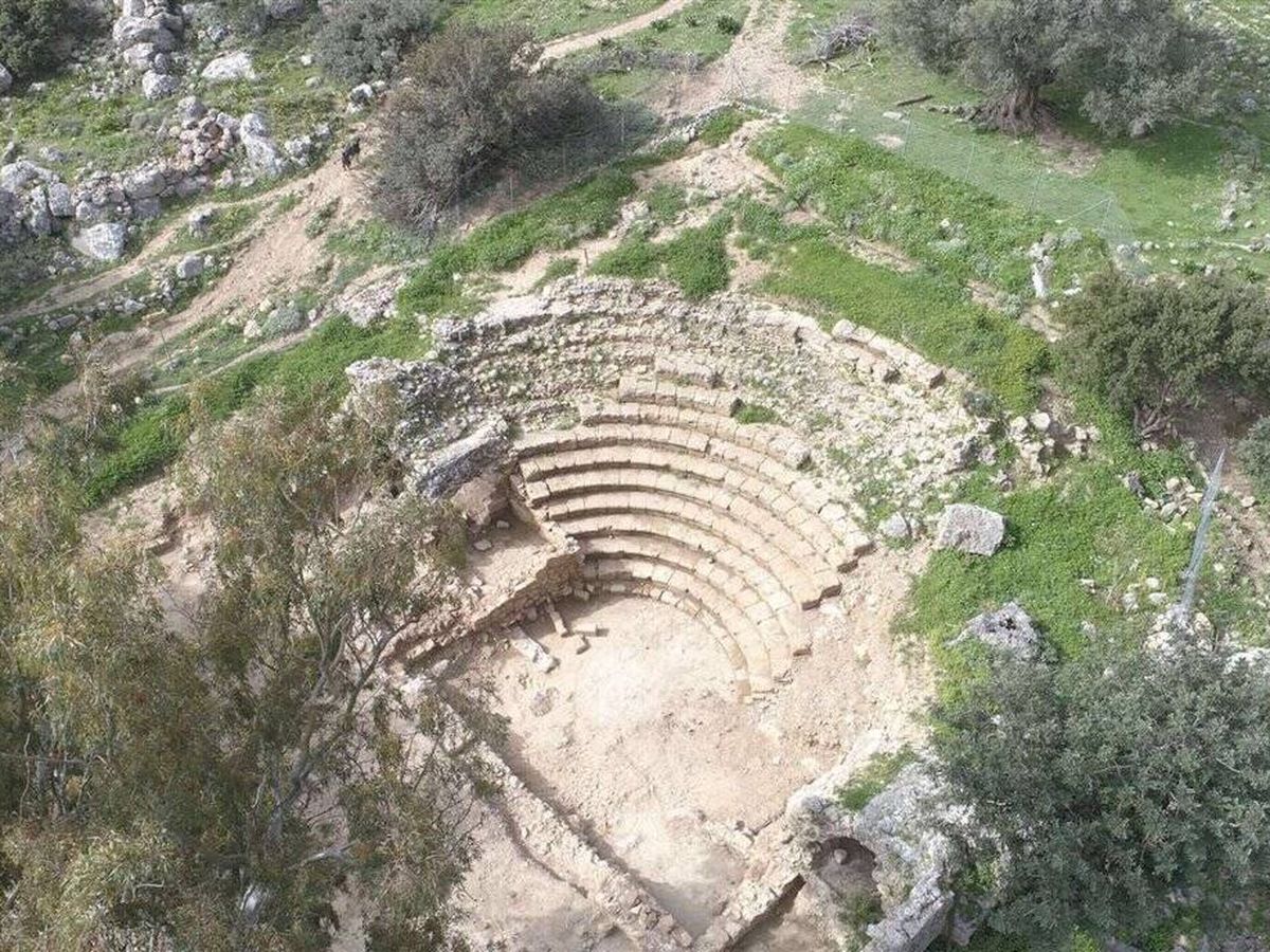 Foto: Vista aérea del odeón de Creta (Ministerio de Cultura Y Deportes de Grecia)
