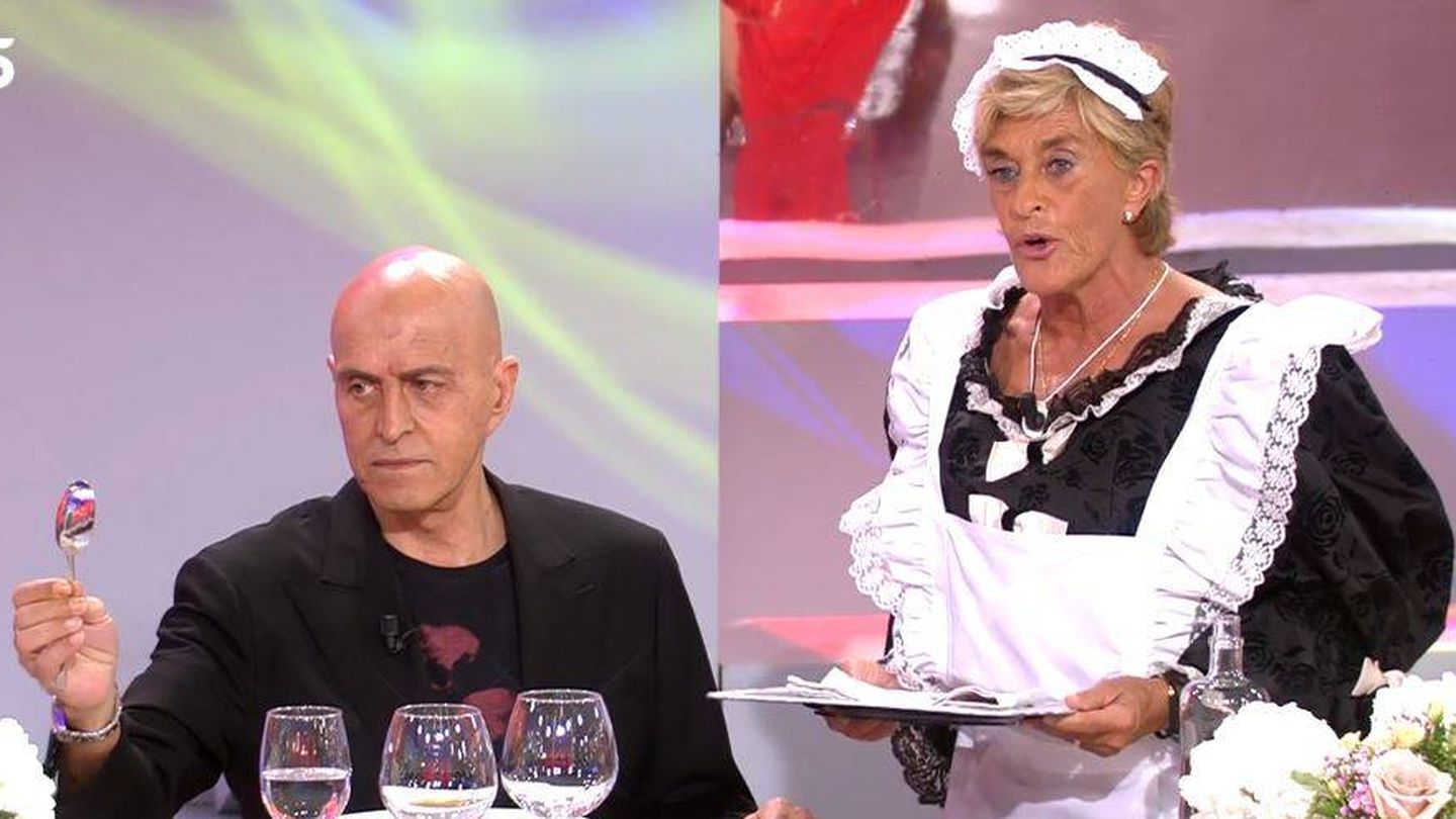 Kiko Matamoros y Chelo García Cortés, en 'La última cena'. (Telecinco)