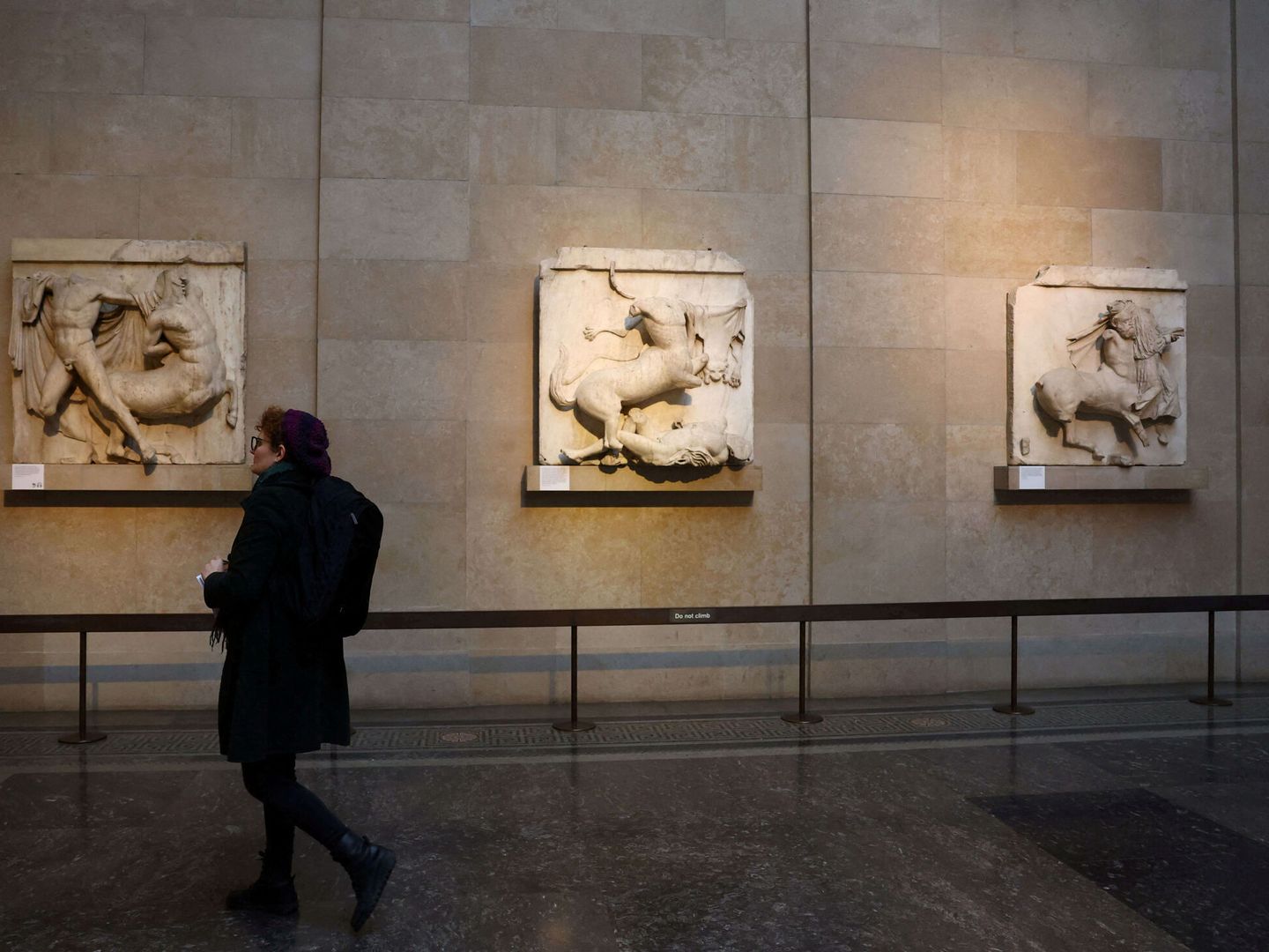 Algunos de los Mármoles del Partenón que se exhiben en el Museo Británico. REUTERS / Hannah McKay