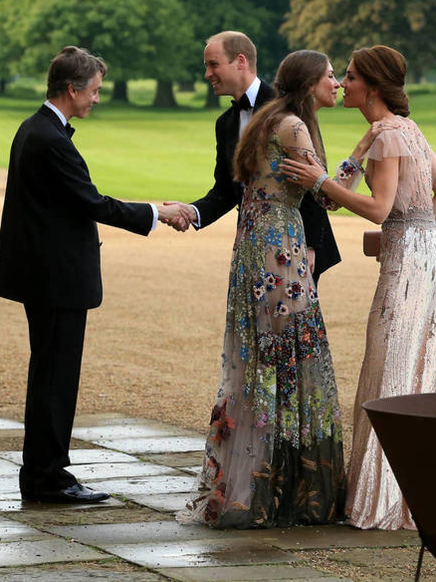 Rose y su marido con los duques de Cambridge. (Getty)
