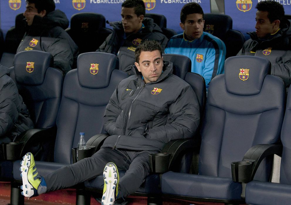Foto: Xavi es un habitual en el banquillo del Barcelona (EFE)