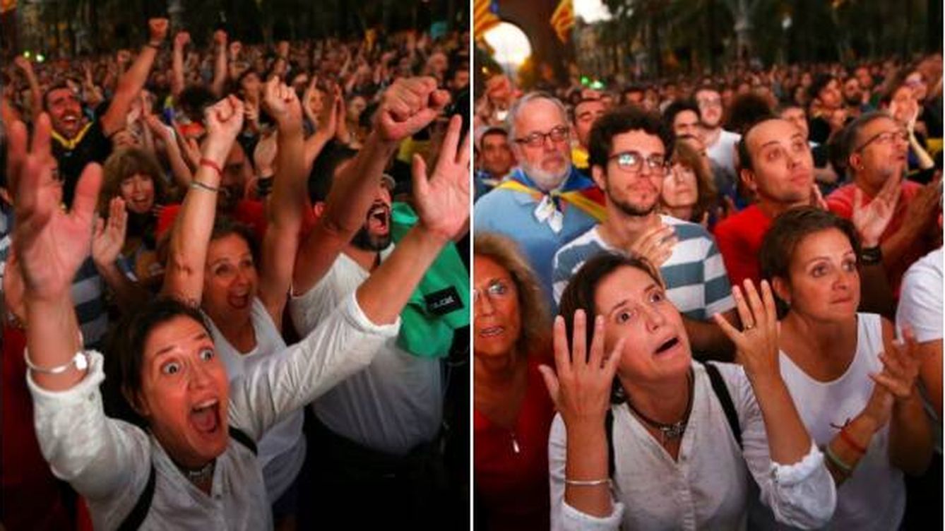 Foto: Foto-meme de la declaración de independencia de Cataluña. (Reuters)