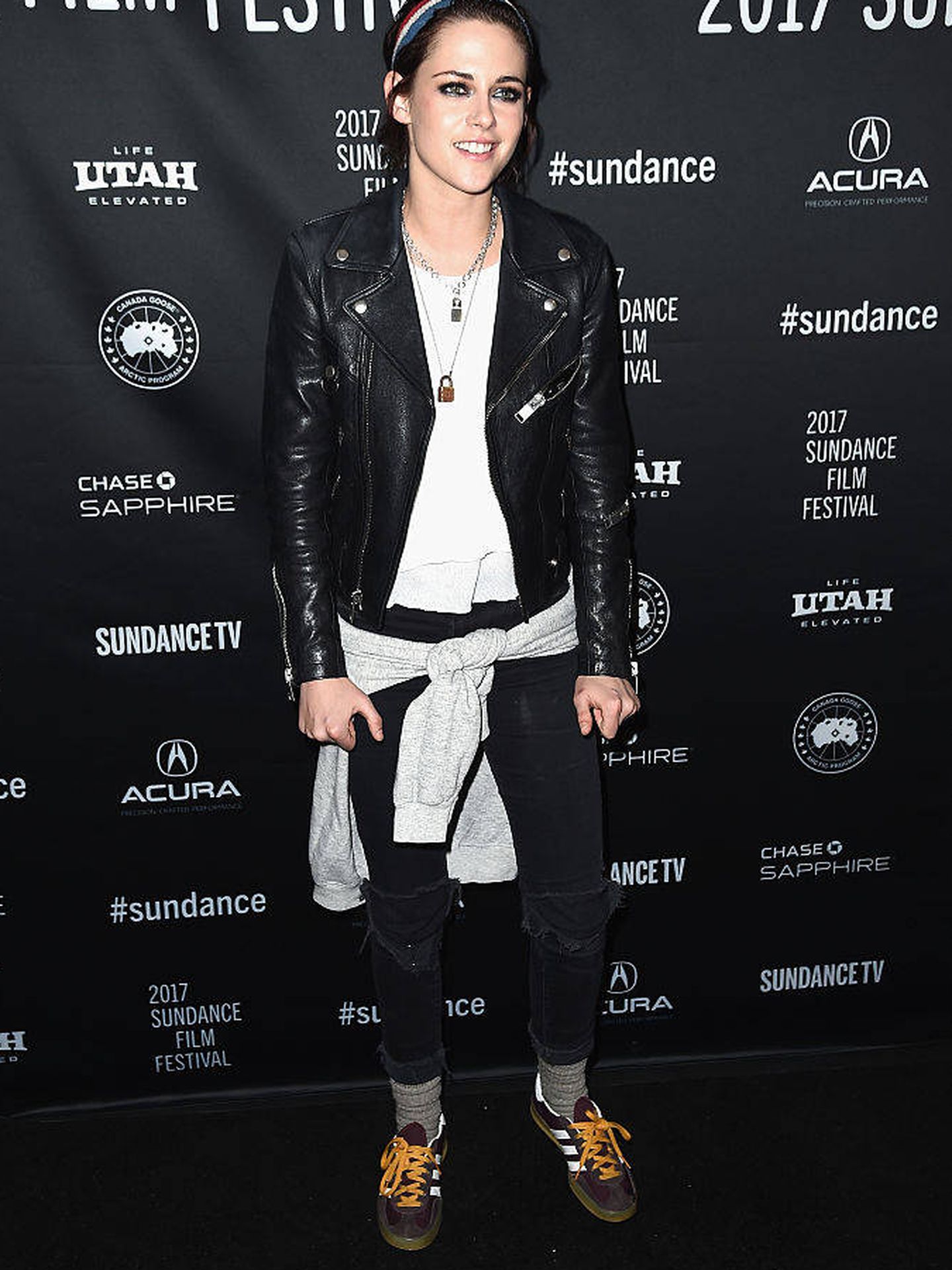 La actriz Kristen Stewart con estética grunge (Getty Images).