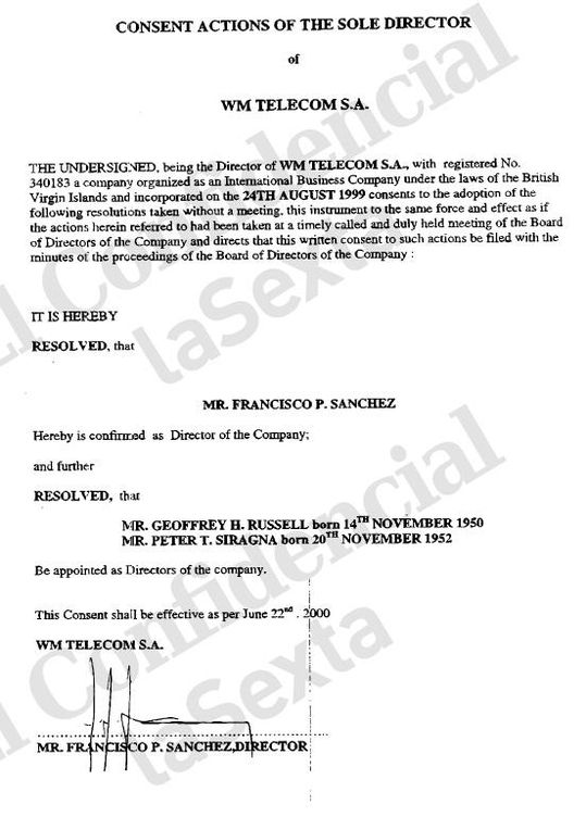 Documento con la firma de Francisco P. Sánchez.