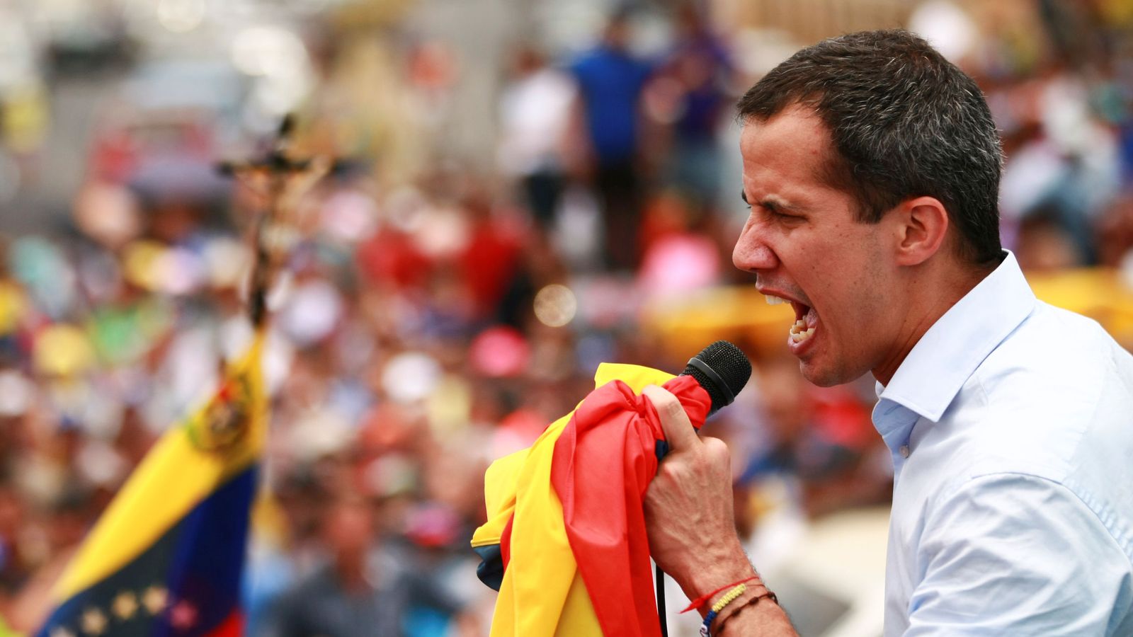 Foto: El líder de la oposición venezolana Juan Guaidó durante un acto en Cabimas, Venezuela. (Reuters)