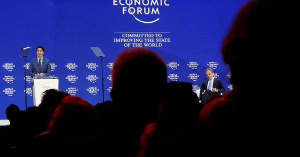 Foto: El primer ministro de Canadá, Justin Trudeau, durante su intervención en el Foro Económico Mundial, en Davos. (Reuters)  