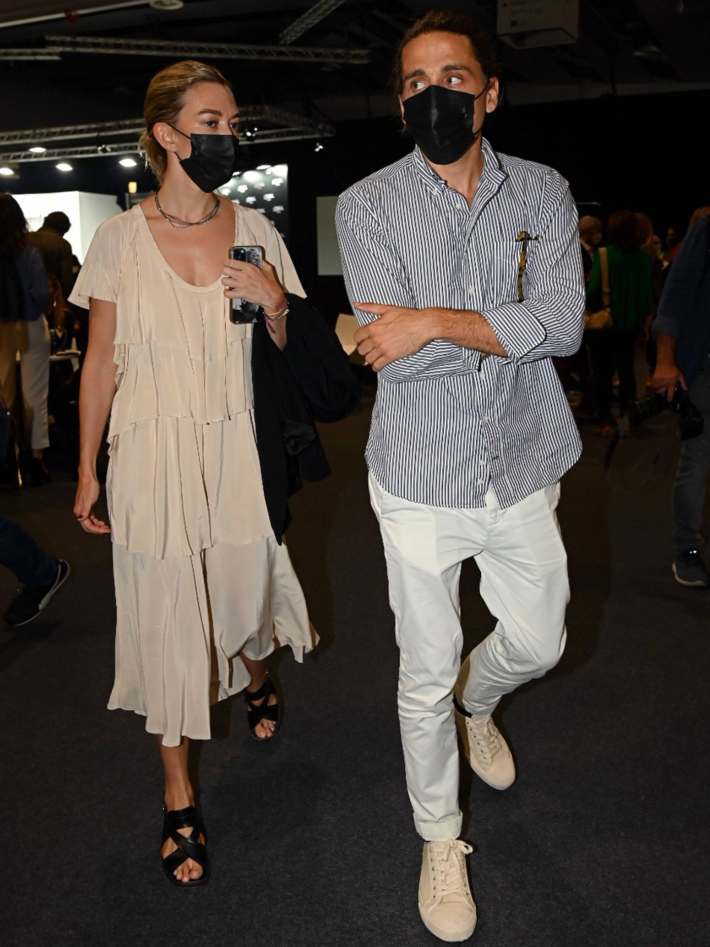 Marta Ortega y Carlos Torretta, llegando al front row de Roberto Torretta en la Mercedes-Benz Fashion Week Madrid 2021. (Cordon Press/Quilez)