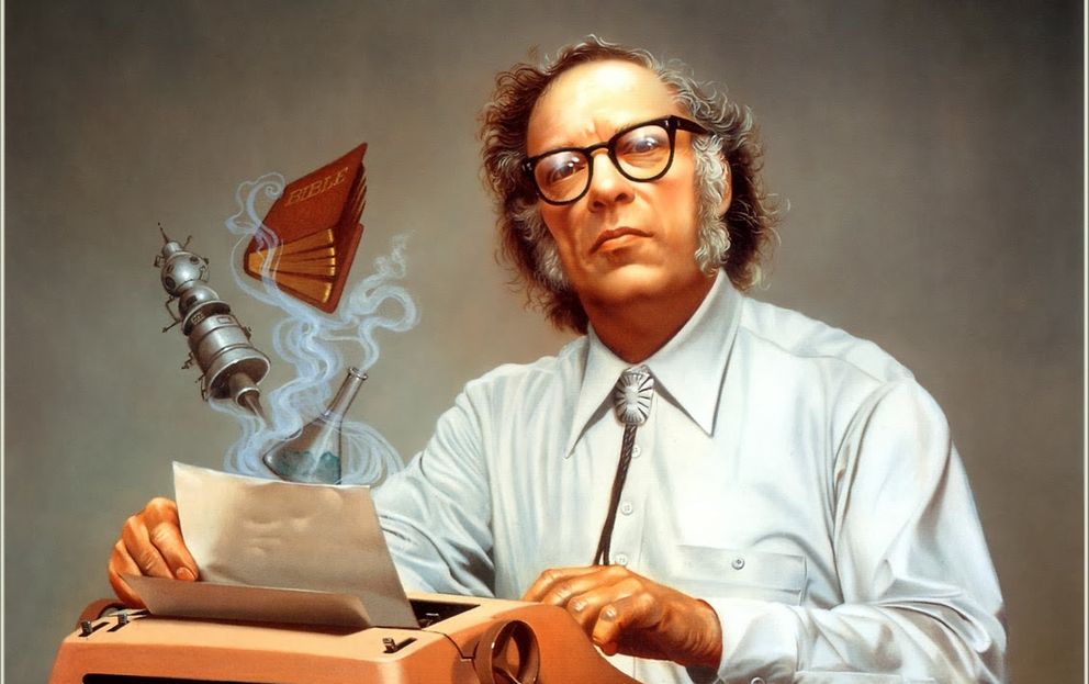 Isaac Asimov retratado por Rowena Morrill. 