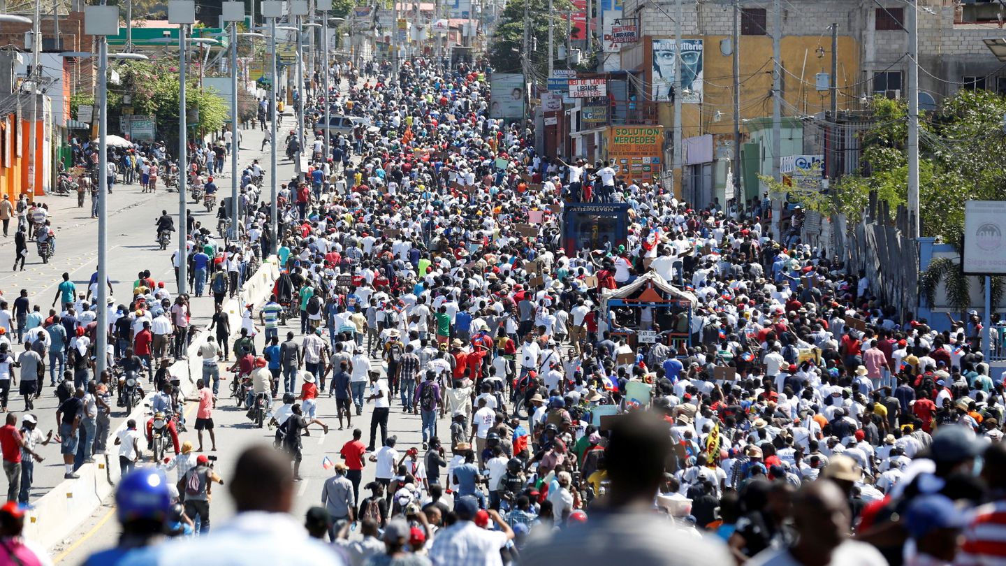 Marcha contra Moïse en Puerto Príncipe. (Foto: Reuters)
