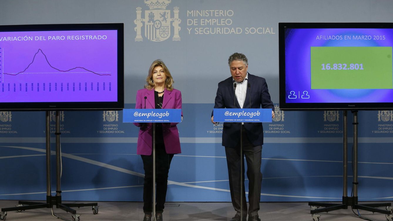 Foto: La secretaria de Estado de Empleo, Engracia Hidalgo, y el secretario de Estado para la Seguridad Social, Tomás Burgos (EFE)