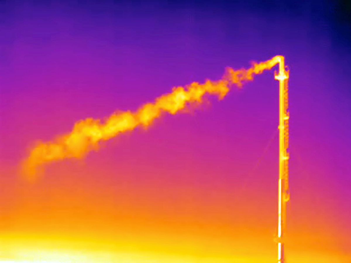 Foto: Imagen térmica de la liberación de metano a la atmósfera. Foto: Reuters