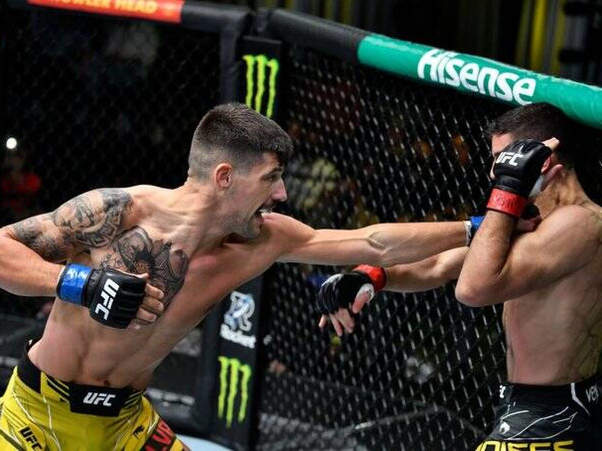 Foto: Joel Álvarez contra Thiago Moises en UFC Vegas 42 (UFC Español).