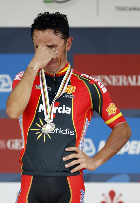 Foto: &amp;amp;#039;Purito&amp;amp;#039;, llorando en el podio de Florencia.
