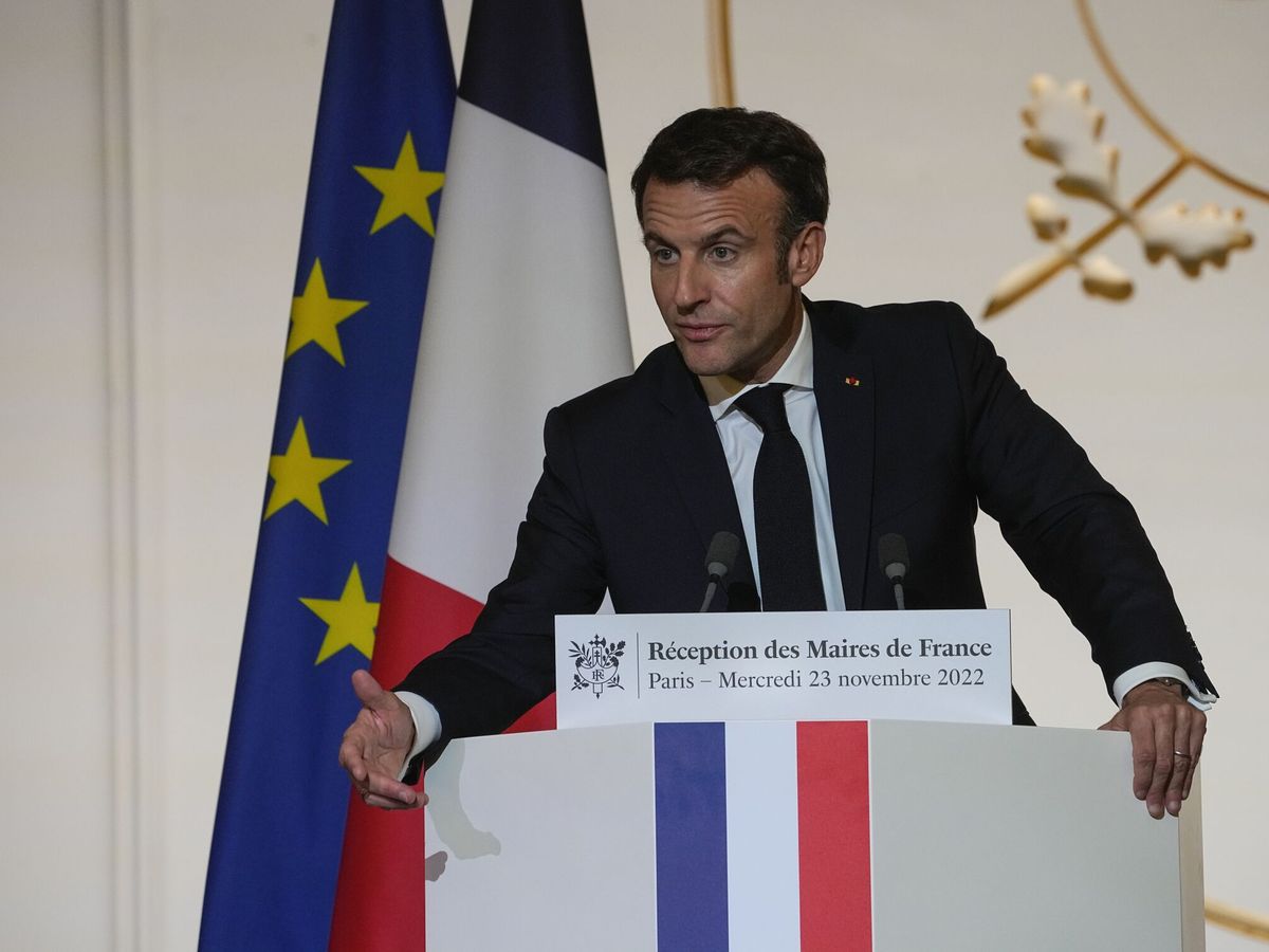 Foto: Emmanuel Macron en el congreso de los alcaldes de Francia. (EFE/EPA/Michel Euler) 