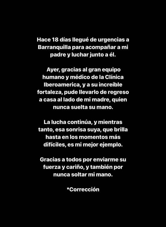 Un mensaje emotivo de la cantante colombiana (Instagram/@shakira)