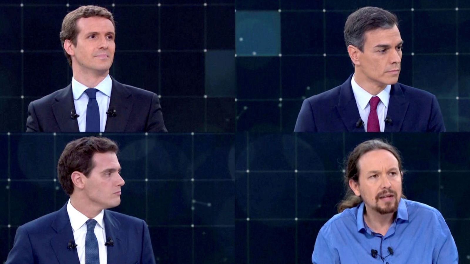 Foto: Los cuatro candidatos que participaron en el debate de RTVE. (Reuters) 