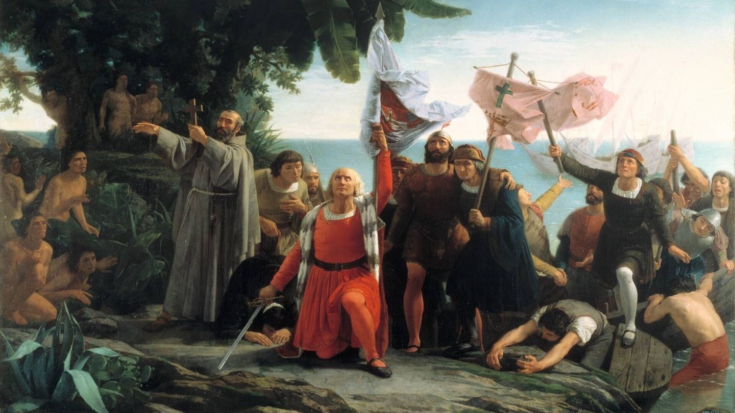 'Desembarco de Colón', de Dióscoro Puebla. (Cortesía)