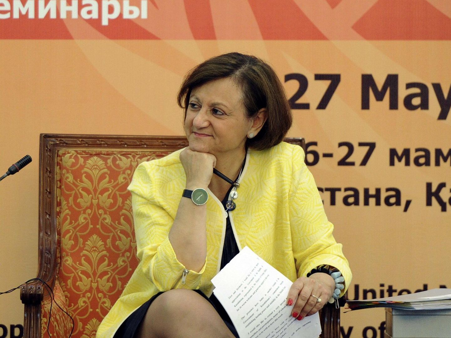Cristina Gallach, en mayo de 2015 en Astaná, Kazajistán. (EFE) 