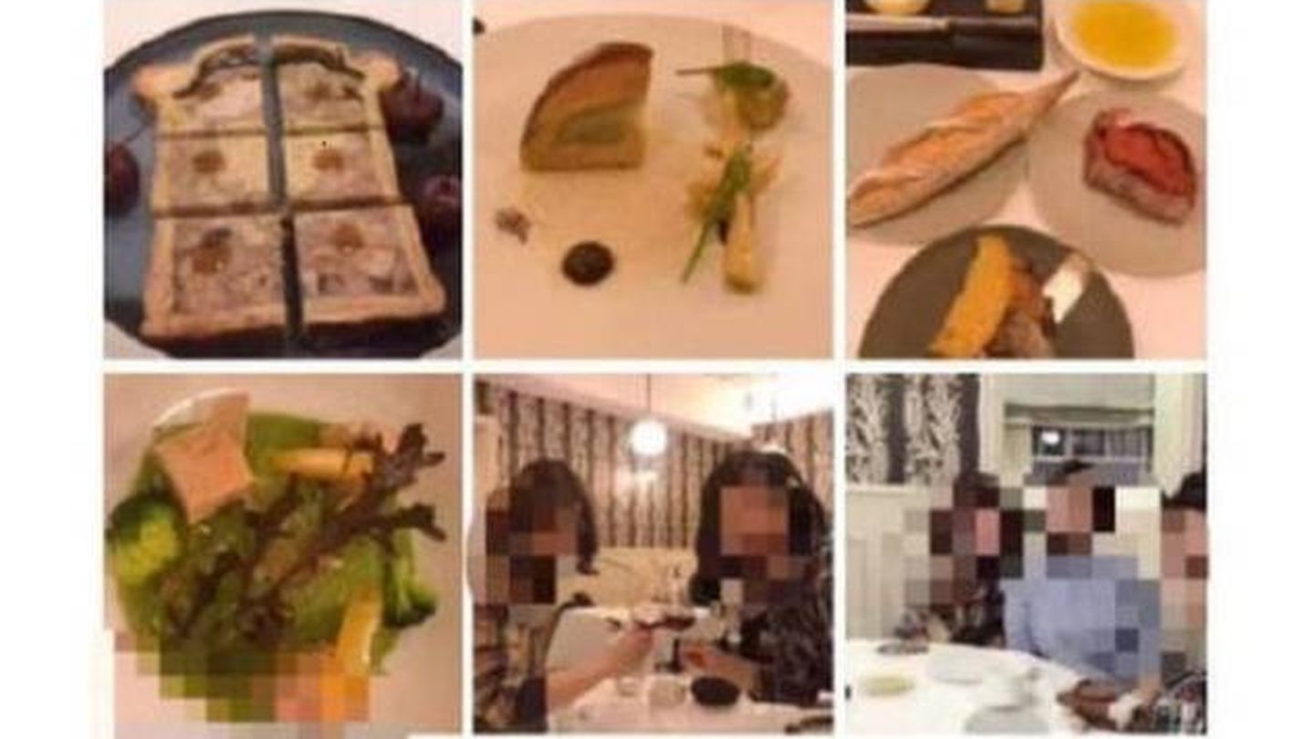 Imagen de la cena en Lyon de la mujer de Wuhan que subió a las redes. (WeChat)